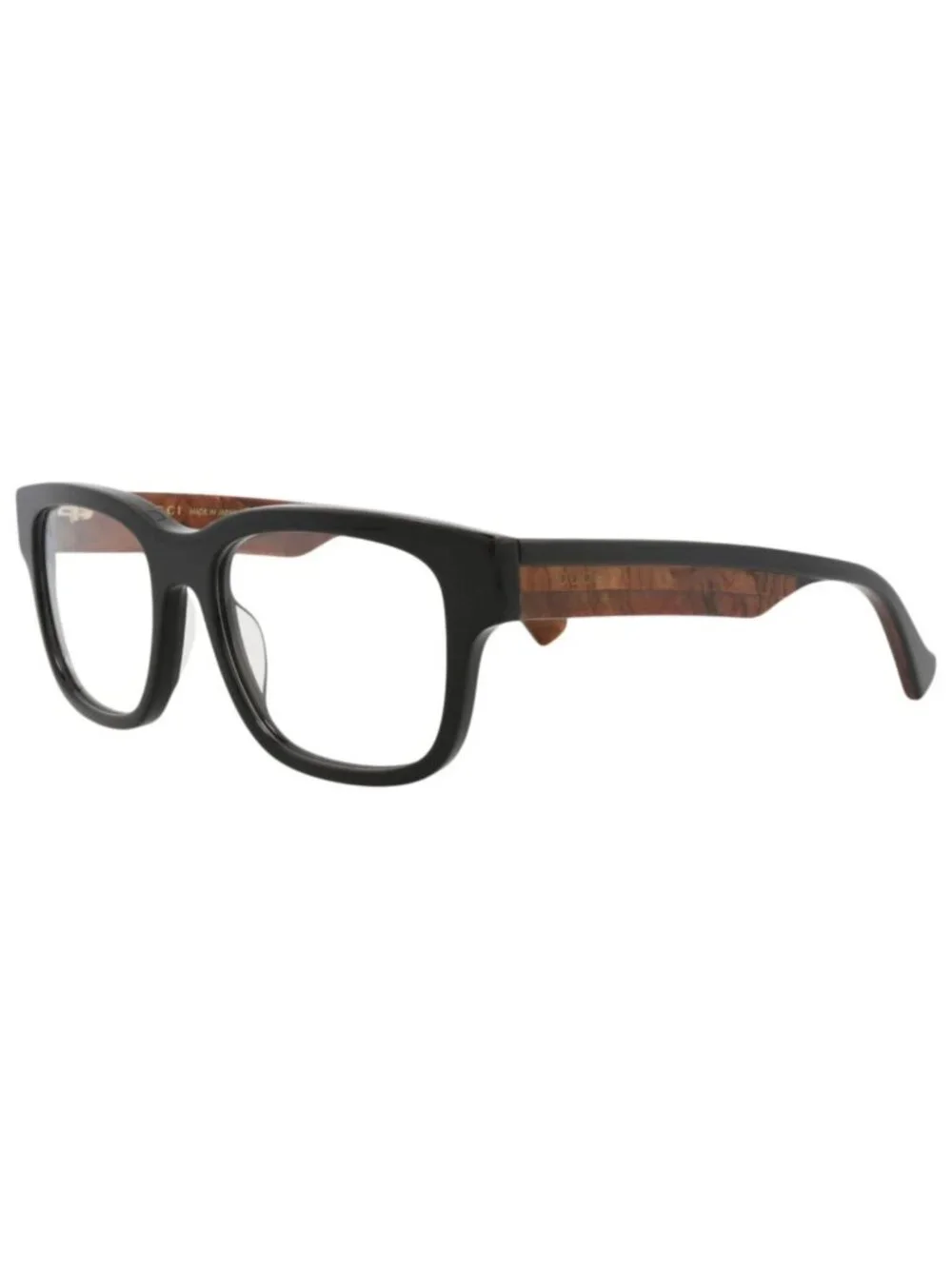 New Gucci Women's Eyeglasses Square Rectangle Recycled Acetate Frame Mens Black